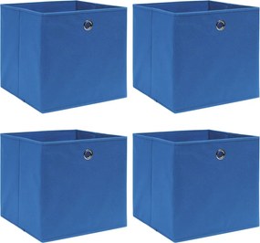 vidaXL 4 db kék szövet tárolódoboz 32 x 32 x 32 cm