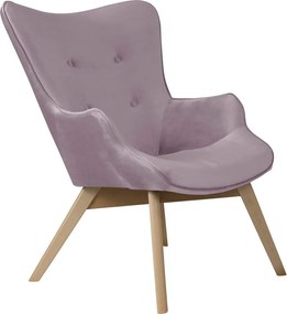 Levendula színű bársony fotel Niko – Ropez