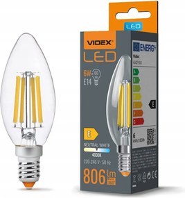 Led izzó Filament 6W 806lm 4000K E14 semleges