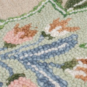 Zöld kézi szövésű gyapjú szőnyeg 160x230 cm Bryony Shaped Floral – Flair Rugs