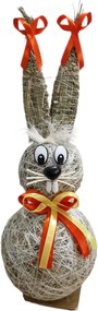 Húsvéti figura Szalma Nyuszi Dekoráció masnival Kicsi Piros-Sárga