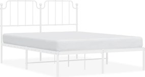 vidaXL fehér fém ágykeret fejtámlával 135 x 190 cm
