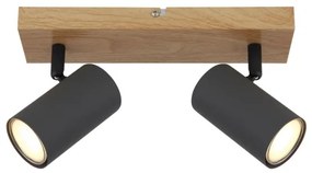 Globo 57911-2G - Spotlámpa ROBBY 2xGU10/35W/230V szürke/barna