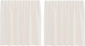 vidaXL 2 db krém színű fátyolfüggönyök fülecske tetejével 140x260 cm