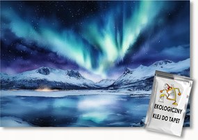 Fotótapéta Flizelina Tájkép Észak Hegyek Ég Északi Fény 200x140 ragasztó