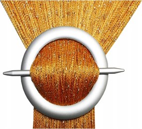 Spagetti függöny Ezüst Szálas spagetti függönyök 300x160cm Narancs ezüsttel