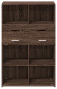 barna tölgy színű szerelt fa magasszekrény 80 x 42,5 x 124 cm