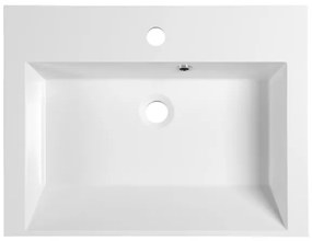 Sapho - ORINOKO 60x45 cm ráültethető mosdó, márvány/fehér