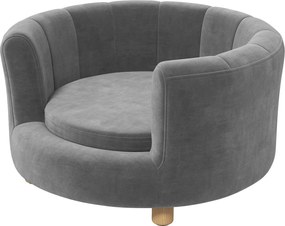 PawHut Kiskutya Kanapé, Mosható Fedél, Háttámlás Kiskutya Kanapé Fa Lábakkal, Macska Kanapé, Kis Kutyák Számára 4,5 kg-ig, Szürke | Aosom