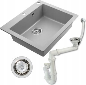 Gránit Mosogató Egykamrás 57x50 Csepegtető Nélkül Annie 60 Szifonnal