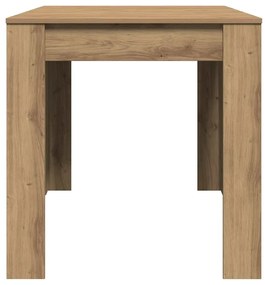 kézműves tölgy színű szerelt fa étkezőasztal 140 x 74,5 x 76 cm