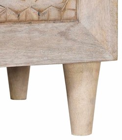 vidaXL Éjjeliszekrény fiókkal Bézs 50 x 33 x 62 cm Tömör akácfa