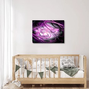 Gyönyörű lila absztrakció képe (üvegen) (70x50 cm)