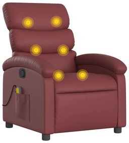 vidaXL bordó műbőr dönthető masszázsfotel