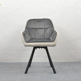 Forgó étkezőszék, szürke Velvet szövet, FLER