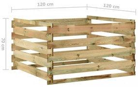 lécezett impregnált fenyőfa kerti komposztáló 120x120x70 cm