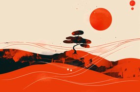 Poszter 86,4x56,8cm Piros sivatagi tájképek