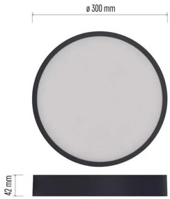 LED Mennyezeti lámpa LED/28,5W/230V 3000/3500/4000K á. 30 cm fekete