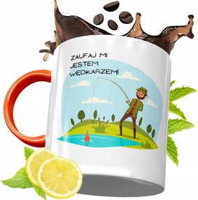 Narancssárga Bögre Horgászoknak Ajándék fényképes nyomtatással