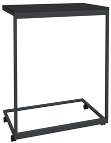 Fekete szerelt fa kisasztal kerekekkel 55x35x70 cm