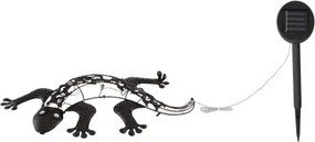 Globo 33518 Solar fém falilámpa, bronz színben, gekkó figurával. Két kapcsolási lehetőség: sima világítás, vagy villogás. IP44, kapcsolóval, inkl. 1xAA Ni-Mh 300mAh 1,2V, BxH:500x250, AL:50, inkl. 25xLED 0,06W 3V, 3000K