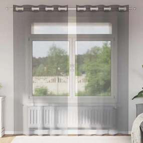 2 db sötétszürke fátyolfüggönyök rojtokkal 140x245 cm