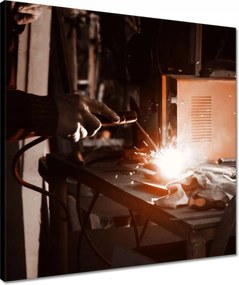 Vászonkép 50x50 Hegesztő hegesztő lapát