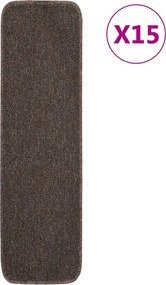 vidaXL 15 db barna négyszögű csúszásmentes lépcsőszőnyeg 75 x 20 cm