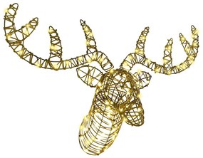 Rénszarvas húzta szán 140 LED-del Meleg fehér 60 cm Rattan