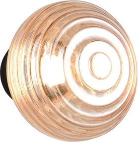 Borostyán színű USB üveg LED fali lámpa ø 15,5 cm Earl – Reality