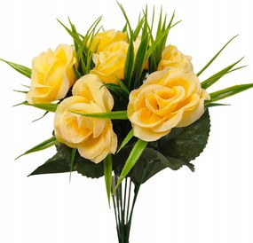 Sárga műrózsa csokor 32 cm dekoratív