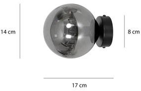 Fali lámpa ROSSI 1xE14/10W/230V fekete/szürke