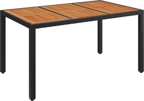 vidaXL fekete polyrattan falapos kerti asztal 150 x 90 x 75 cm