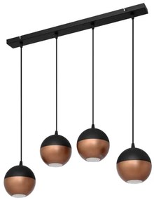 LED Csillár zsinóron MIDWAY 4xGU10/4,8W/230V fekete/réz