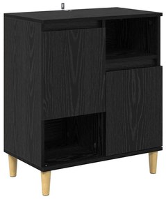 Oldalszekrények 2 pcs Fekete tölgy 60 x 35 x 70 cm Faanyag