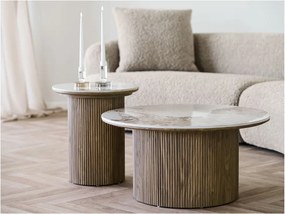 Kerek tárolóasztal márvány dekoros asztallappal ø 45 cm Athens – House Nordic