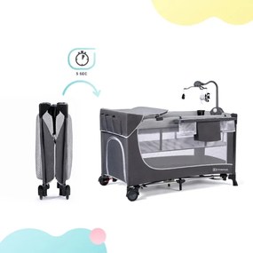 KINDERKRAFT - Utazó kiságy LEODY ezüst