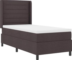 vidaXL LED Box Spring Ágy matracmal Sötét Barna 90 x 190 cm szövet