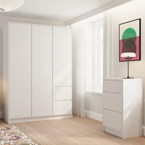 BASIT Gardrób Szekrény Fehér Színben 147 cm