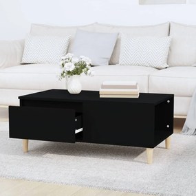 Fekete szerelt fa dohányzóasztal 90x50x36,5 cm