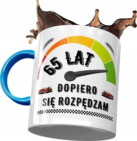 Kék Bögre Születésnapra 65 65-es 65-ös, fényképes nyomattal