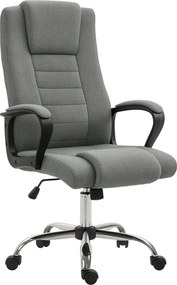 HOMCOM Ergonomikus Forgószék Vászon Kárpitozással, Magasság Állítható Sötétszürke | Aosom