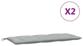 2 db melange világosszürke szövet kerti padpárna 120 x 50 x 7cm