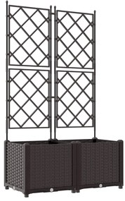 Rácsos virágcserép 2 db Barna 80x40x143 cm