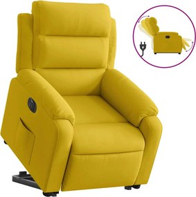 vidaXL elektromos felállást segítő sárga bársony dönthető fotel
