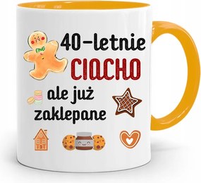 Születésnapra 40 40-es 40-es Bögre Sárga Ajándék fényképes nyomattal