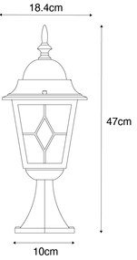 Vintage kültéri lámpa antik arany 45 cm - Antigua