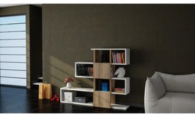 könyvespolc Karlin - White, Walnut