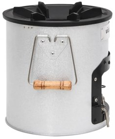 ezüstszínű acél fatüzelésű kempingtűzhely 45 x 25 x 26 cm