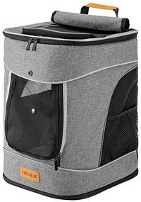 JOY hátizsák kutyáknak és macskáknak, 31x30x41cm, szürke Cadoca